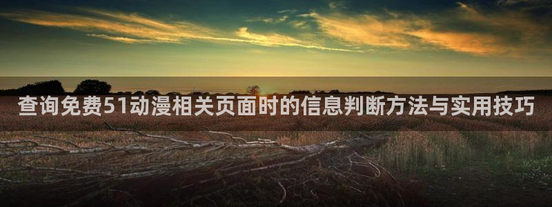 记得香蕉成熟时 快播：查询免费51动漫相关页面时的信息判断方法与实用技巧配图